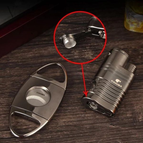 Accessoire COHIBA, briquet et coupe-cigare en un