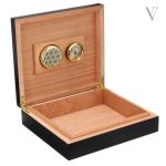 Humidor élégant en bois noir pour cigares