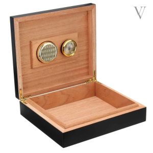Humidor élégant en bois noir pour cigares