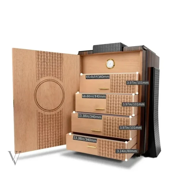Coffret de luxe pour cigares à humidité contrôlée