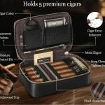 Cave à cigares portable en bois élégant