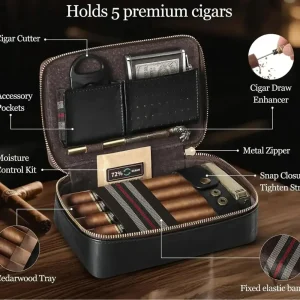 Cave à cigares portable en bois élégant
