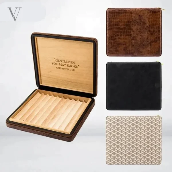 Coffret à cigares en cuir, idéal pour les connaisseurs