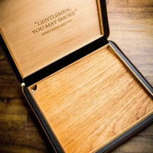 Humidor en cuir pour le rangement de cigares