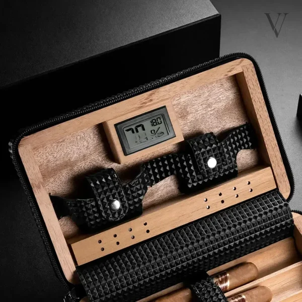 Coffret portable pour cigares avec humidité contrôlée