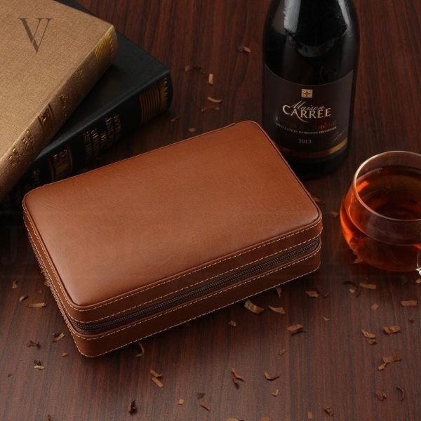 Humidor de voyage en cuir élégant