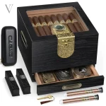 Cave à cigares élégante avec accessoires complets