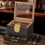 Cave à cigares en bois avec rangement pratique
