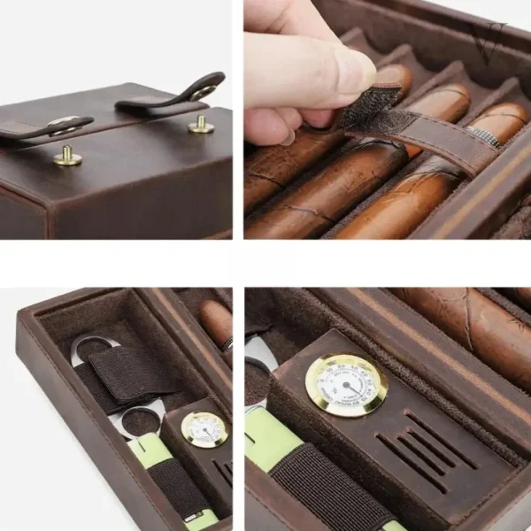 Cave à cigares de luxe, design unique en cuir