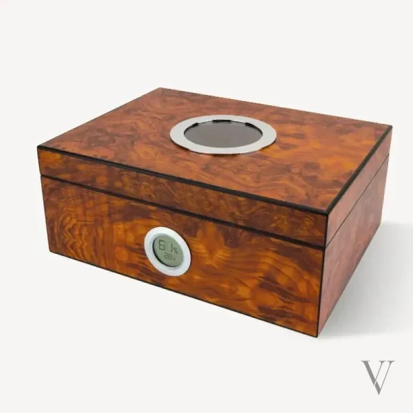 Cave à cigares en bois avec fenêtre en verre