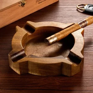 Cendrier 4 cigares en bois Trinidad, design élégant