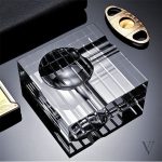 Cendrier à cigares Crystal Cube au design élégant