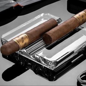 Cendrier en verre transparent pour cigares - Crystal Duo