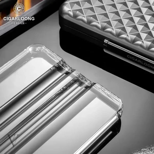 Cendrier à cigares moderne en verre clair