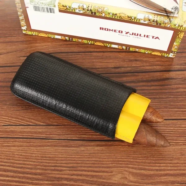 Étui compact en cuir pour amateurs de cigares