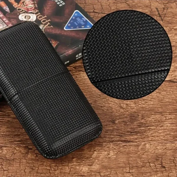 Accessoire de voyage pour cigares en cuir