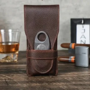 Étui à Cigare compact et élégant en cuir