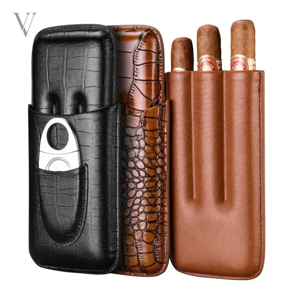 etui-3-cigares-cohiba-en-cuir-avec-coupe-cigare-silver-cortez-1 Étui à cigares en cuir Silver Cortez pour 3 cigares