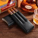 Protection sophistiquée pour trois cigares de luxe