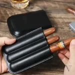 Étui 3 cigares cuir personnalisable - Voyageur Élégance