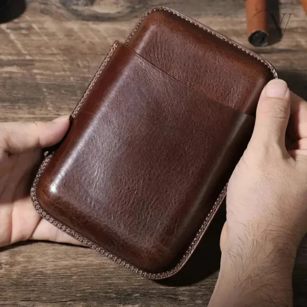 Cuir de qualité pour étui 4 cigares personnalisable