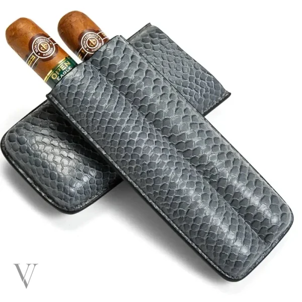Cigare bien protégé dans un étui en cuir AURELIUS