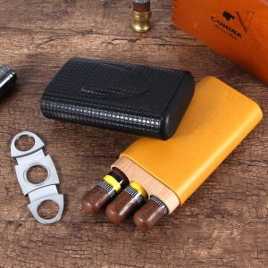 Étui à cigares élégant en cuir pour les amateurs