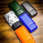 Étui à cigare élégant en cuir véritable