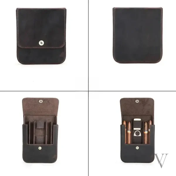 Accessoire personnalisé pour cigares en cuir souple