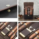 Accessoire de luxe pour cigares - Étui en cuir