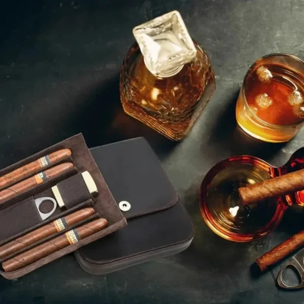 Élégant étui à cigares - Accessoire de voyage