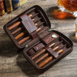 Étui à cigares en cuir personnalisable - Voyageur Selection