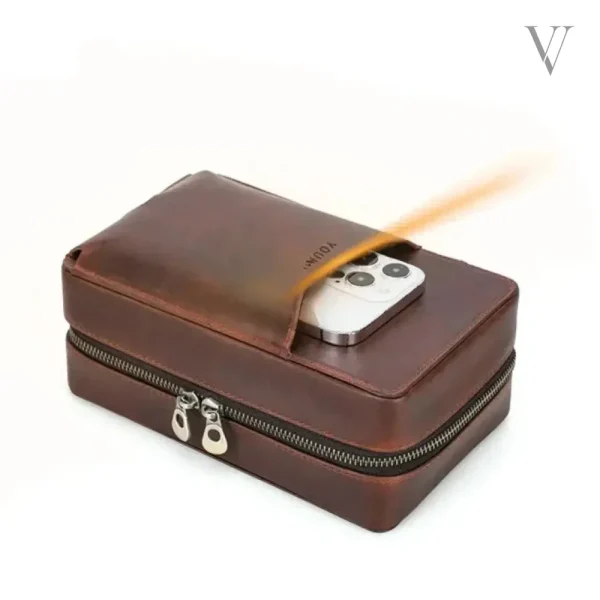 Élégant étui à cigares en cuir pour les voyageurs