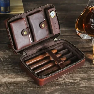 Étui à cigares en cuir personnalisable - Voyageur