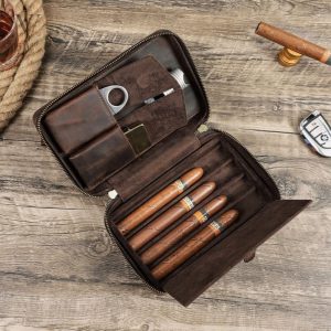 Étui à cigares en cuir personnalisable - Voyageur Style