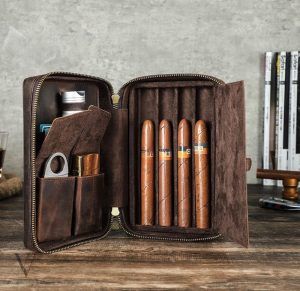 Protection raffinée pour cigares en cuir haut de gamme