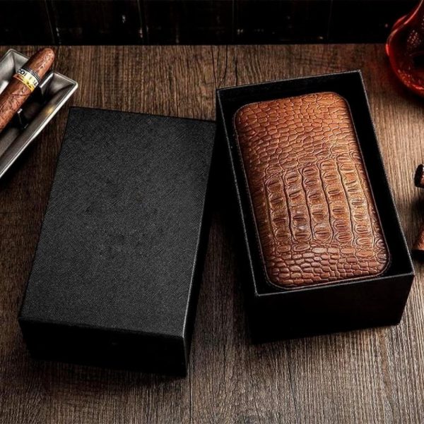 Accessoire de voyage en cuir pour la protection des cigares