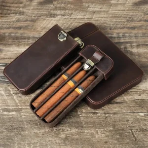 Étui à cigares personnalisable en cuir