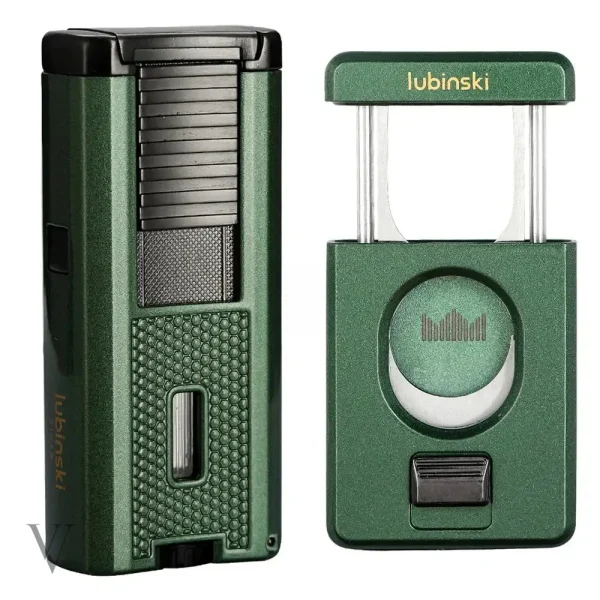 Set de luxe briquet torche et coupe-cigare élégant