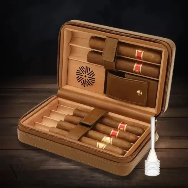 Pack cave à cigare de voyage en cuir TISFA STYLE - vue 3