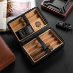 Cave à cigare en cuir avec briquet inclus