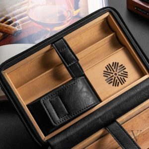 Coffret voyage pour cigares en cuir élégant