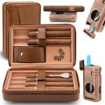 Cave à cigares portable avec briquet intégré