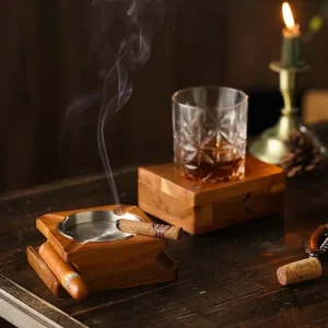 Set Cendrier Cigare - Authentica Wood élégant et fonctionnel
