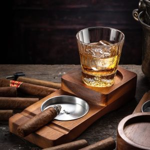 Cendrier design en bois pour fumeurs de cigares